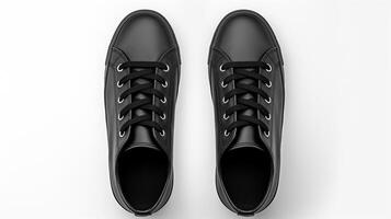 ai genererad svart gymnastikskor skor isolerat på vit bakgrund med kopia Plats för annons. generativ ai foto