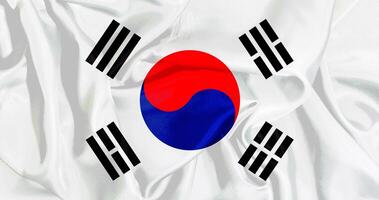 flagga av söder korea realistisk design foto