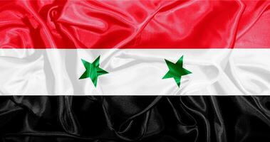 flagga av syrien realistisk design foto