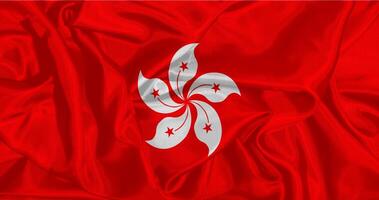 flagga av hong kong realistisk design foto
