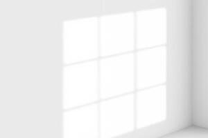 fönster skugga släppa på vit vägg bakgrund foto
