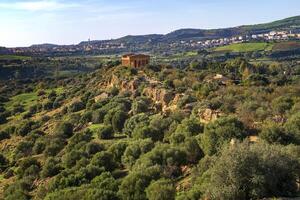 de känd tempel av concordia i de dal av tempel nära agrigento, Sicilien, Italien foto