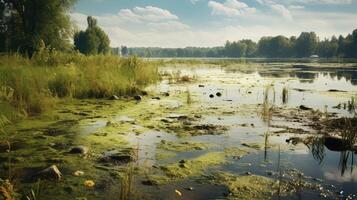 ai genererad ekosystem sjö förorening ai genererad foto