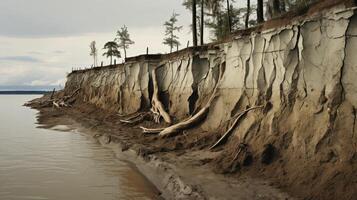 ai genererad sediment sjö erosion ai genererad foto