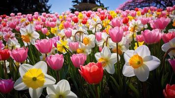 ai genererad påsklilja vår blommor ai genererad foto