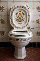 ai genererad dekorativ toalett interiör design foto