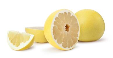 pamela citrus- frukt isolerat på vit bakgrund foto