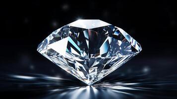 ai genererad ett isolerat diamant på en transparent yta foto