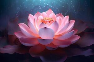 ai genererad lotus rosa lila ljus. generera ai foto