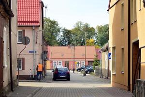 gammal stad byggnader i en små stad. foto