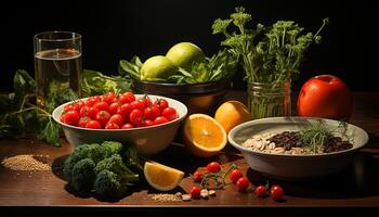 ai genererad färsk, friska sallad tomat, grönsak, frukt, organisk, vegetarian, lummig grönt genererad förbi ai foto