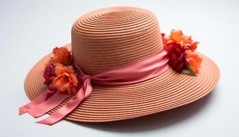 ai genererad modern kvinnor ha på sig sugrör hattar på sommar semester för avslappning genererad förbi ai foto