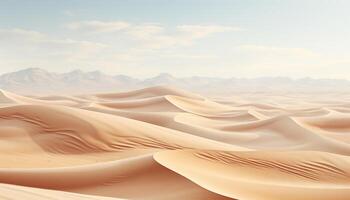 ai genererad majestätisk sand sanddyner krusning i de torr afrikansk värme genererad förbi ai foto