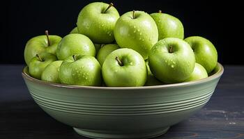 ai genererad friskhet och natur i en skål av mogen, organisk frukt genererad förbi ai foto