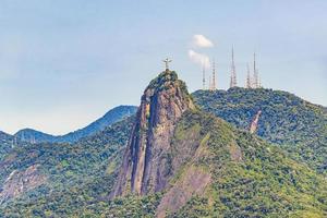 cristo redentor på Corcovadoberget Rio de Janeiro Brasilien. foto