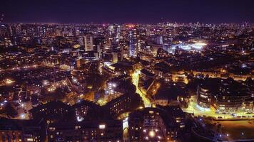 antenn se av de stad London på natt foto