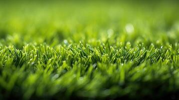 ai genererad artificiell gräs tillhandahåller en frodig och underhållsfri alternativ, ai genererad. foto