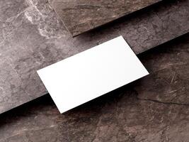 realistisk elegant företag branding kort mall attrapp med marmor textur. foto