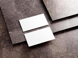 realistisk elegant företag branding kort mall attrapp med marmor textur. foto