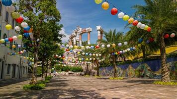 pittoresk solnedgång stad på phu quoc ö i vietnam foto