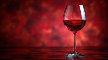 ai genererad röd vin glas, bokeh bakgrund foto