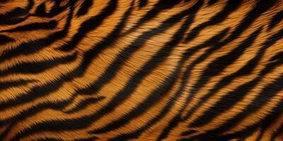 ai genererad tiger hud, vild katt päls textur skriva ut bakgrund. vilda djur och växter randig mönster foto