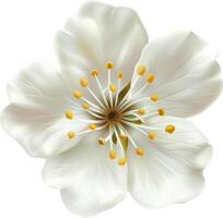 ai genererad jasmin vit blomma isolerat på en vit bakgrund foto