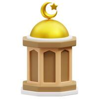 3d moské symbol, moské kupol. 3d tolkning ramadan illustration foto