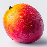 ai genererad mogen färsk tropisk mango frukt, vit isolerat bakgrund - ai genererad bild foto