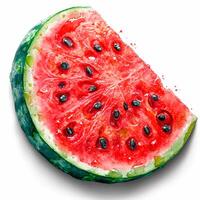 ai genererad röd saftig mogen vattenmelon, vit isolerat bakgrund - ai genererad bild foto