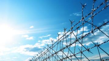ai genererad fängelse säkerhet staket, barriärer, tråd nät. neuralt nätverk ai genererad foto
