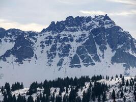 berg vinter- dolomiter snö panorama val badia dal foto