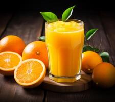 ai genererad friska orange juice och dryck recept foto