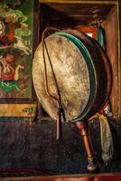 gong i lamayuru gompa, ladakh, Indien foto