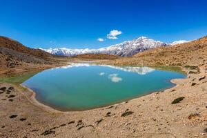 dhankar sjö i Himalaya foto