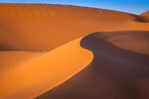 sanddyner i saharaöknen, Merzouga, Marocko foto