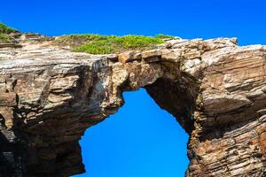 Las Catedrales-stranden i Galicien, Spanien. paradisstrand i Ribadeo, Spanien foto