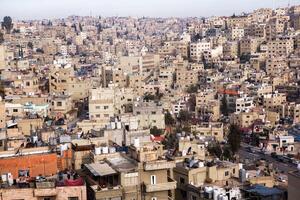 antenn se av amman stad de huvudstad av jordan. stad scape av amman. foto