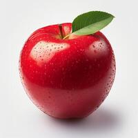 ai genererad äpple enkelhet röd äpple visat upp mot en rena vit bakgrund för social media posta storlek foto