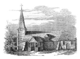 kyrka av st. edmundsbury essex, årgång gravyr. foto