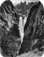 aare till de handeck schweiz, årgång gravyr. foto