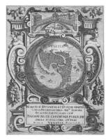 titel skriva ut med Karta av Venedig, anonym, 1610, årgång illustration. foto