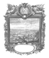 slåss av cassano, 1705, årgång illustration. foto