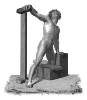 studie av manlig naken, lubertus teunis skåpbil deth, 1842 foto