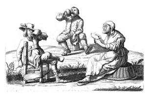 tre bönder, pieter nolpe, efter pieter jansz. quast, 1623-1703 foto