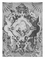 de evangelist johannes i cartouche foto