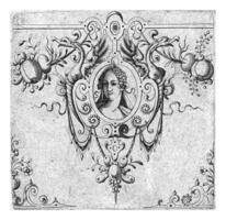 oval medaljong med en kvinnas huvud, adriaen muntinck foto