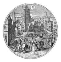 januari, adriaen collaert, efter hans bol, 1578 - 1582 foto