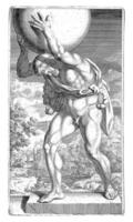 staty av hercules med de himmelskt valv foto