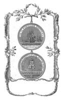 medalj i hedra av gerardus oorthuys, kapten av de fregatt håla briel, noach skåpbil der meer foto